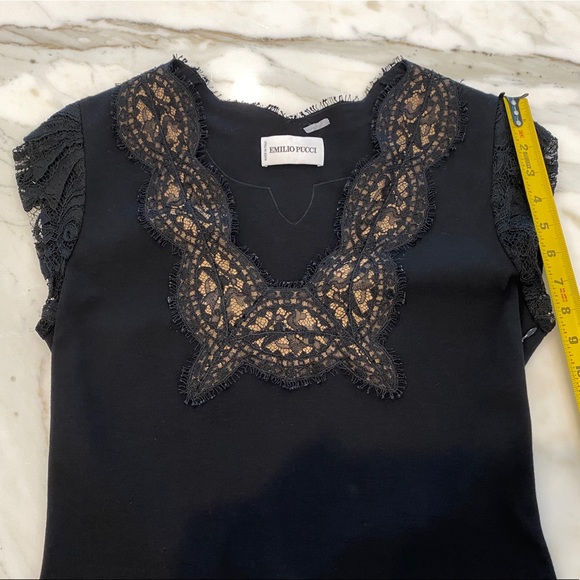 EMILIO PUCCI BLACK LACE DRESS MODEL 26RG25 SIZE IT 46 / US 12 NWOTS! - Picture 15 of 17
